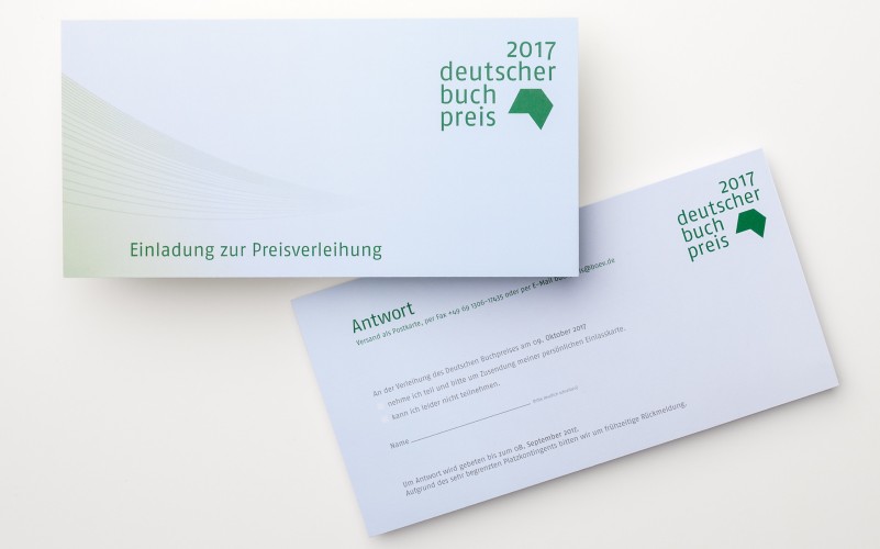 Einladung zur Verleihung des Deutscher Buchpreis 2017, Papier